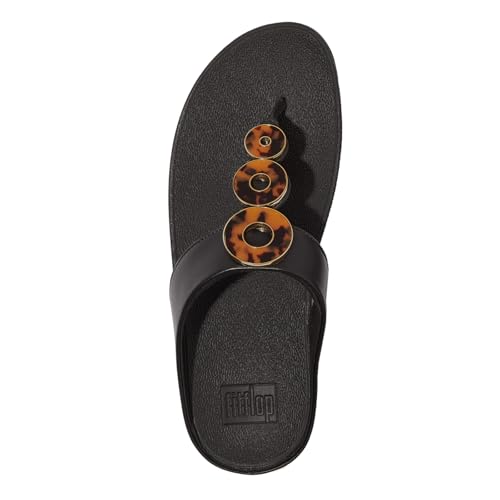 FitFlop Women's Fino Resin-Hoop Leather Toe-Post Sandals Wedge4