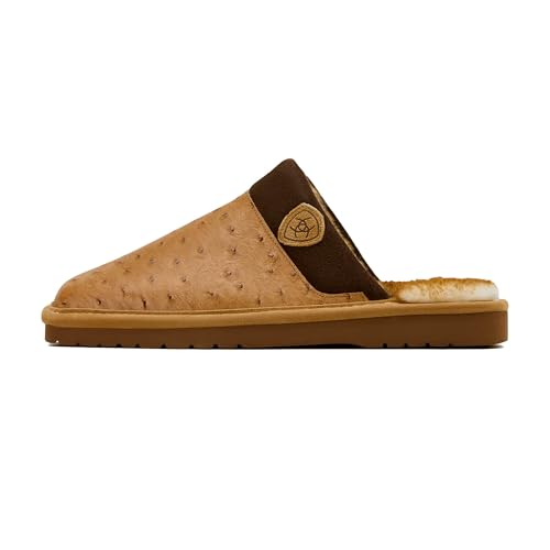 ARIAT Men's Indoor/Outdoor Warm Comfortable Silversmith Square Toe Exotic Slippers with Leather Upper2