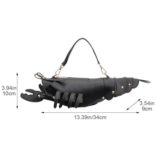 Lobster Shaped Crossbody Bag Purse for Women Unique Rivets Lobster Design Shoulder Bag Stylish Handbag for Women Girls3