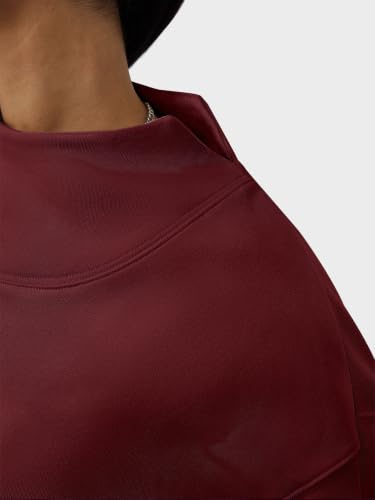 Image of ANRABESS Womens Oversized Sweatshirts Mock Neck Pullover