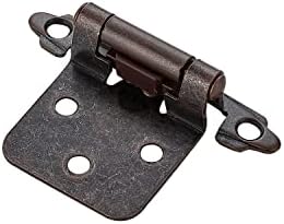 Ravinte 60 Pack 30 Pairs 1/2 inch Overlay Cabinet Hinges Antique Copper Semi-Concealed Cupboard Hinges Face Mount Cabinet Door Hardware Self Closing Cabinet Hinges Decorative Kitchen Cabinet Hinges