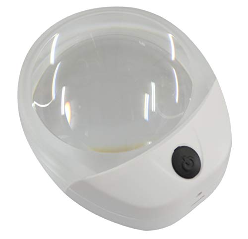 TSK デザイン小物 ホワイト 8.5×7.3×4.3cm TSK 10倍 LEDライト付 デスクルーペ 拡大鏡 充電式 DS-1