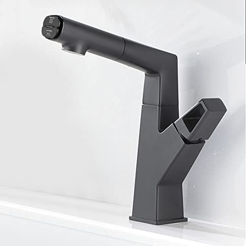 Robinet de lavabo relevable noir pour résoudre le manque d'espace de vasque