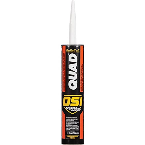 Image of 12 Pack of 10 Oz OSI 1642878 Quad White Window, Door, & Siding Sealant, Low VOC