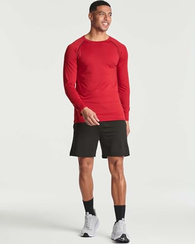 Image of Real Essentials 4 Pack: Men's Compression Long-Sleeve T-Shirt Athletic Cold Weather Baselayer (Available in Big & Tall)
