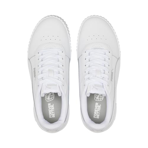 Image of Puma Womens Carina 2.0 White-White-Silver Sneaker - 8.5 UK (38584902)