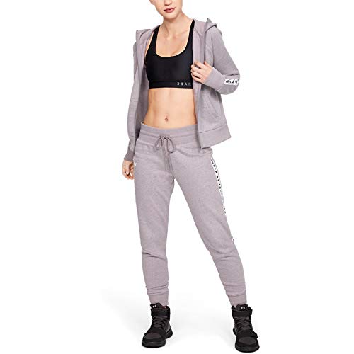 Under Armour Women's Taped Fleece Pants, Tetra Gray Light Heather//Onyx White, XX-Large