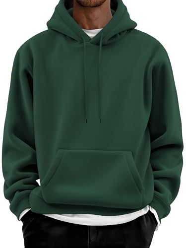 Image of COOFANDY Men Cotton Fleece Hooded Sweatshirt Casual Long Sleeve Hoodies Pullover Fashion Drawstring Hoodie with Kanga Pocket