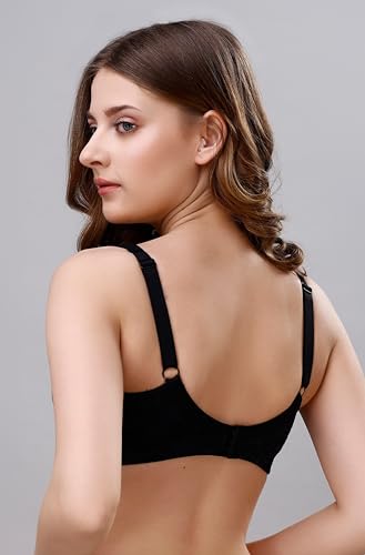 Image of SOIE Women's Full Coverage Minimizer Bra|Non Wired, Non Padded, Triple Layered Cups|Breathable Stretch Cotton with Lace & U-Back Support