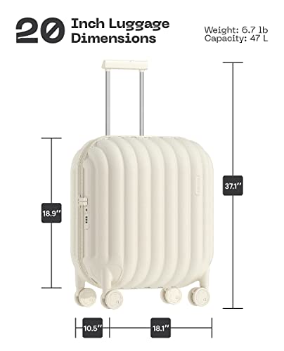 Artrips Hardside Lightweight Carry-On Luggage - Bread Travel Suitcase With Spinner Wheels,Tsa Lock, White, 20-Inch, 47L #TOP1