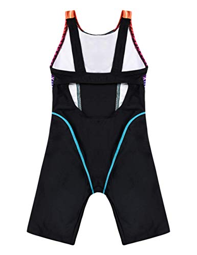 Cadocado Girls Athletic One Piece Swimsuit Splice Racer Back Swimwear Boyleg Competitive Bathing Suit2