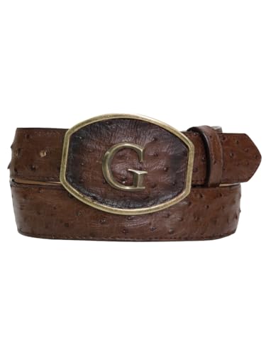 El General Men's Exotic Ostrich Leather Belt - Brown