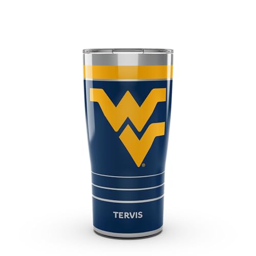 Tervis Traveler West Virginia Mountaineers - MVP Triple Insulated Tumbler Travel Cup Keeps Drinks Cold & Hot, 20oz, Stainless Steel