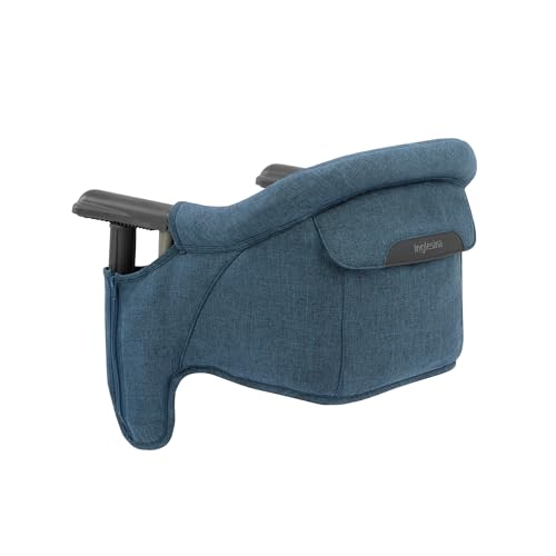 Image of Inglesina Fast Table Chair, Slate Blue Melange - Portable Baby High Chair - for Babies & Toddlers up to 37 lbs - Fits Tables 0.8'' to 3.5'' Thick - Compact & Easy to Use - Travel Bag Included