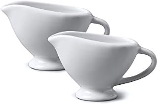 WM Bartleet & Sons 1750 TSET30 Set of 2 Porcelain Traditional Mini Sauce Boat ,White(45mlx2)