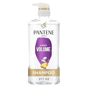 Pantene Shampoo, Sheer Volume – 72-Hour Fullness, Lightweight Nourishment with Pro-Vitamin B5 + Antioxidants, Fine, Thin, Color-Treated Hair, Paraben Free, Remove Build Up for Body & Shine, 27.7 Fl Oz
