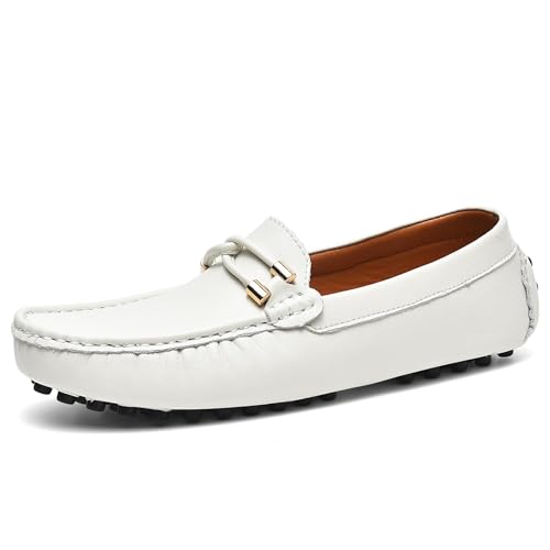 Men's Flat Penny Loafers Leather Slip-on Dresses Driving Macasins Casual Shoes