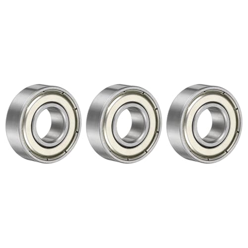 Image of sourcing map 3 Pcs 1604ZZ Deep Groove Ball Bearing 3/8" x 7/8" x 9/32" Double Metal Sealed, Chrome Steel Bearings