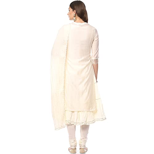 Image of BIBA Embroidered Poly Cotton Mandarin Women's Salwar Kurta Dupatta Set