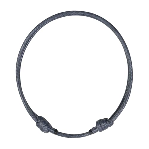 Luck Strings Gray Wax Nylon Cord Bracelet - Waterproof Adjustable Unisex String Bracelet for Men & Women, Minimalist Neutral Jewelry, Modern & Urban Fashion Accessory (Grey, one size)