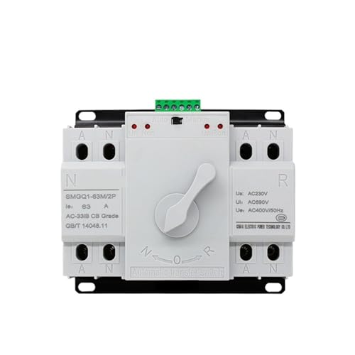 Commutateur de transfert automatique double puissance 2P NISZA AC 230V disjoncteur SMGQ1-63M MCB