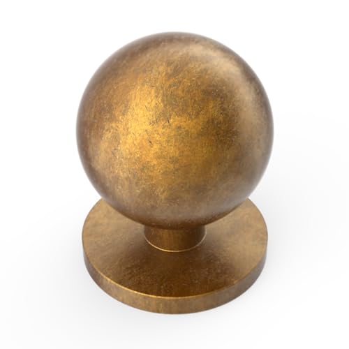 Coinkoly 12 Pack Vintage Antique Brass Cabinet Knobs - Solid Zinc Alloy Drawer Knobs for Kitchen Cupboard Drawer Dresser Single Hole Hardware
