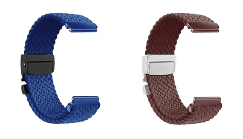 Image of ACM Watch Strap 22mm compatible with Beatxp Unbound Curv Smartwatch | Combo Pack Woven Braided Clipper Adjustable Belt Band