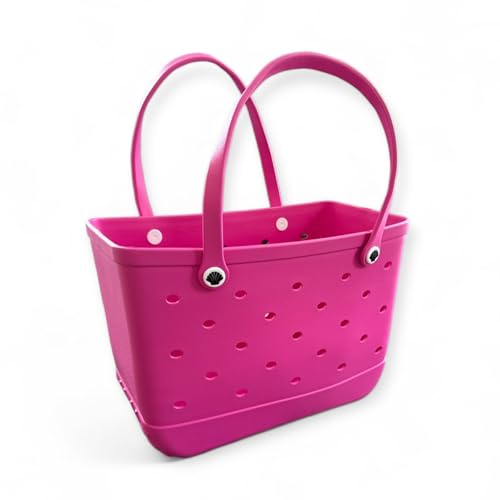 X Large Beach Bag Tote| Durable Lightweight Waterproof Washable Open Tote Bag for Beach, Pool, Boat, Sports (Shocking Pink)