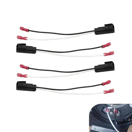 WZP 4 PCS 72-5600 Car Speaker Harness Adapter 12V Copper Wiring Harness Compatible with Ford F150 F250 Escape Mustang Lincoln Mercury Vehicle Radio Speaker Connection (Black)
