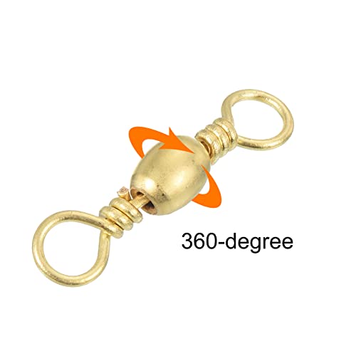 PATIKIL Fishing Barrel Swivel, 30Pcs 94lb Carbon Steel Solid Ring Terminal Tackle, Golden, Black - Image 4