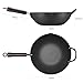 Wok, 13 Inch carbon steel wok pan with steamer & stir-fry pans nonstick, Pre-Seasoned 5.8QT Flat Bottom Chinese Woks Paella Pan with lid, Carbon Steel Cookware, Compatible with All Cooktops