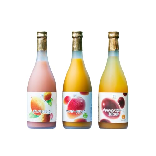 宮崎果汁 驚きの果実感!トロピカルフルーツドリンク(合計3本・各720ml、マンゴー、グァバ、パッションフルーツ)ドリンク 果汁入り飲料 トロピカルジュース 飲み比べ 詰め合わせ 贈答 贈り物 ギフト プレゼント お中元 お歳暮