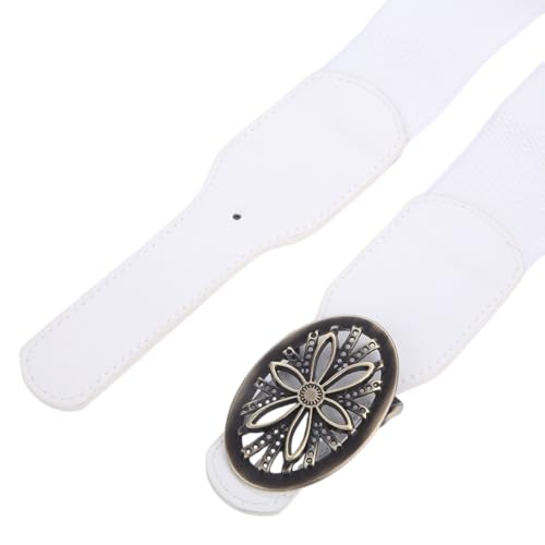 Women’s Waist Belts Elastic Stretch with Vintage Flower Buckle2