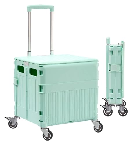 GaRcan Carrito de Compras Carrito de Mano Plegable con Ruedas Carros utilitarios Plegables Caja de Almacenamiento para Viajes y campamentos con Tapa Equipaje Camión de comestibl
