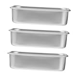 ELAYARD 3 piezas Molde de Bandeja para Hornear Pan Resistente Altas Temperaturas Diseño Simple y Práctico para Cocina Doméstica y Repostería Profesional Color Plateado Fácil Limpieza para
