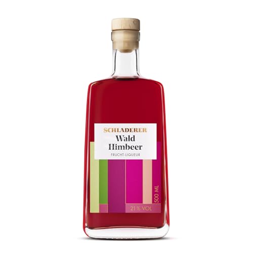 Schladerer Himbeer Liqueur - natürlicher Frucht-Likör 21% vol. - aus Hand gepflückten Wald-Himbeeren und naturreinem Himbeersaft - fruchtig, aromatisch und natürlich (1 x 0,5l)