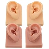 PRETYZOOM Modelo de Oreja Falsa Flexible de Silicona para Práctica de Perforación Textura Realista, 2 Unidades para Entrenamiento Anatómico y Exhibición de Pendientes en Salón de Piercing