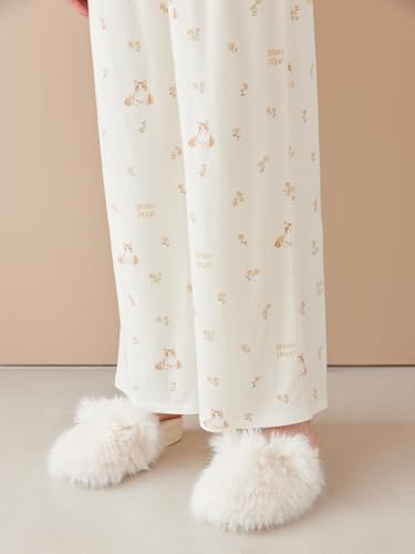Amazon | [ジェラート ピケ] フラワーキャット柄ロングパンツ