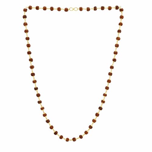 Divine Hindu Gold Plated Rudraksha Necklace for Men & Women | Nat...