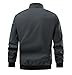 QTE Dark Grey Jacket for Men Fashion Windproof Bomber Jackets Coat Lightweight Casual Spring Fall Stand Collar Windbreaker Zip Up with Pocket