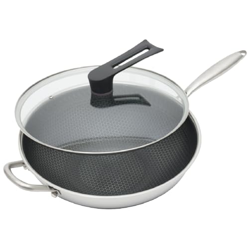 Wok antiadherente con tapa, 34 cm, acero inoxidable miniatura 1