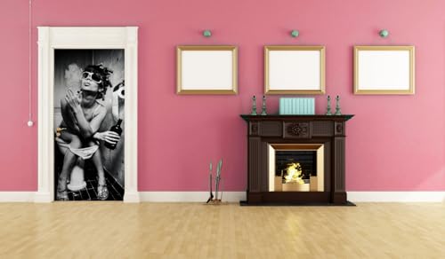 Kloparty Door Door Poster Sexy Girl On Toilet Smoking and Shot Size 93 x 205 cm, 1-Piece, KTT0489