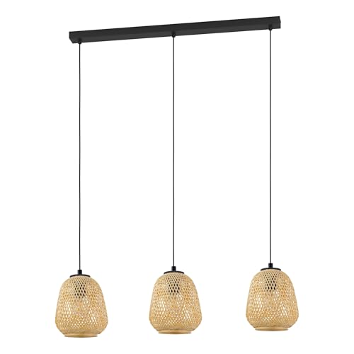 EGLO Pendelleuchte Dembleby, 3 flammige Hängelampe Vintage, Natur, Hygge,...