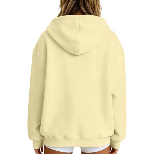 HswsEJ Quarter Zip Pullover Women Fleece Oversized Quarter Zip Hoodie - image 2