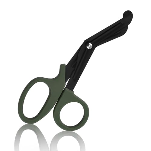 AOEVUIR 1 Pcs Tijeras Médicas EMT Doblado 7.7 Inch Acero Inoxidable Chapado Titanio Mate de Tijeras de Vendaje o Gasa para Médico o Enfermera Sala de Emergencias o Campamento Al Aire Libre