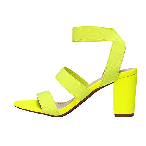 Image of DREAM PAIRS Women's Open Toe High Chunky Elastic Strap Dress Heel Sandals