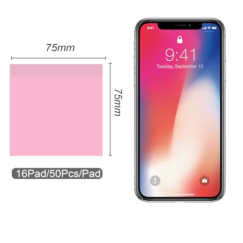 Sticky Notes 16 Pads 3 x 3 inch, zelfklevende notitieblokken, meerdere kleuren, schoolbenodigdheden kantoorproducten, schrijfmemo voor vakantiewinkel, lerarenwaardering kerstcadeau en dagelijkse - Afbeelding 3