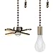 SmoTecQ Ultra Long Ceiling Fan Pull Chain Extender, Embedded with Decorative Frosted Glass Bulb and Fan Cord for 3mm Beaded Ceiling Fans and Light Fixtures (Bronze)