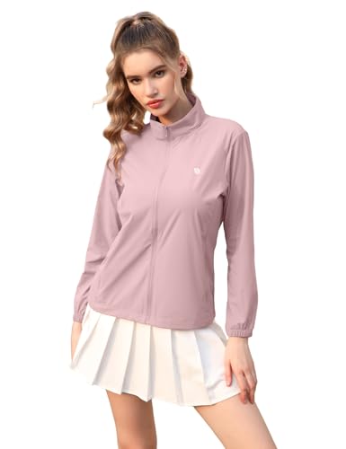 Image of Venzina Women's UPF 50+ Lightweight Athletic Jacket UV Sun Protection Full Zip Cooling Hoodie Long Sleeve Sunscreen Protective Clothing for Women for Outdoor Hiking, S-XL