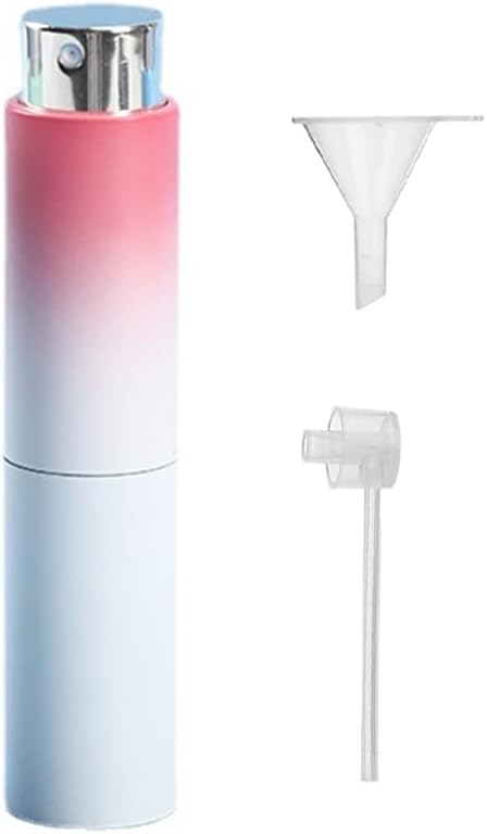 8 ml Gradient Pink Mini Travel Perfume Refillable Bottle Spray Empty Atomizer with Perfume Extractor Pump,Funnel